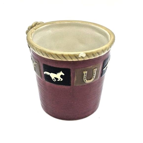 Sonoma Home Happy Trails Red 16 oz Ceramic Coffee Tea Mugs Western Horse Set 4 - Picture 9 of 10